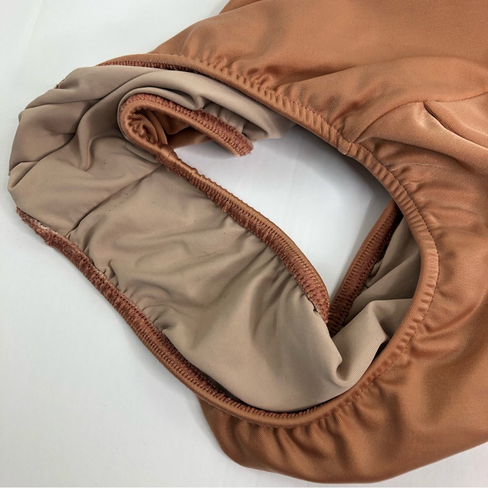 Sculpting Halter One-Piece Swimsuit in Warm Tan - Picture 12 of 16